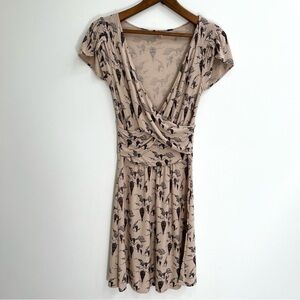 Y2K Anthropologie Leifnotes Hot Air Balloons Novelty Print Faux Wrap Dress XS